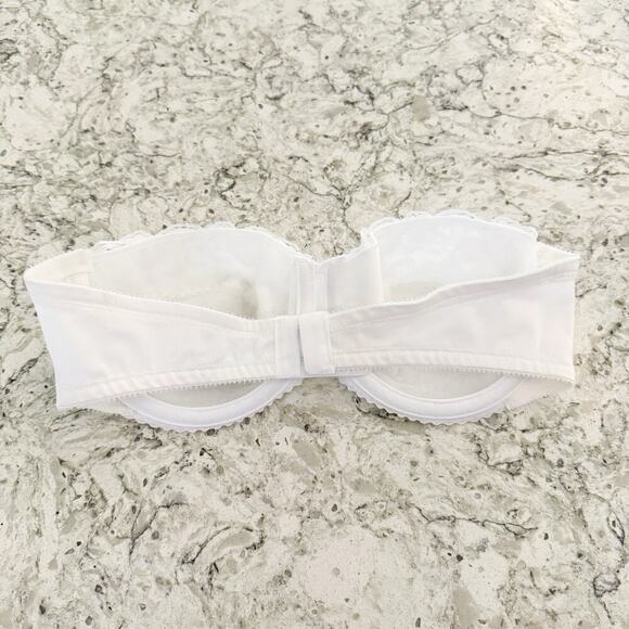 Vintage Push-up Bra Size 36B White Satin Lace Underwire Platex USA Made - Picture 5 of 10